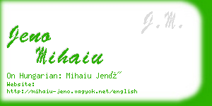 jeno mihaiu business card